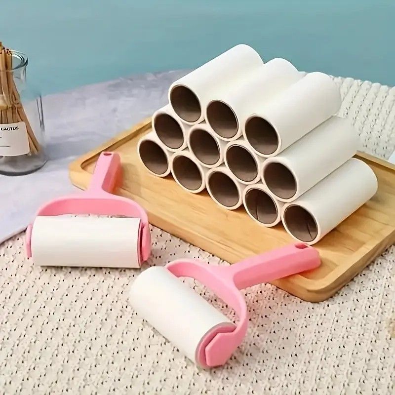 1 Handle + 6 Refill Rolls Lint Roller! Home Clothing and Pet Hair Cleaning Roller, Tear-off Adhesive Sheets, Strong Stickiness Won't Damage Fabrics, Essential Home Cleaning Must-Have - view 3