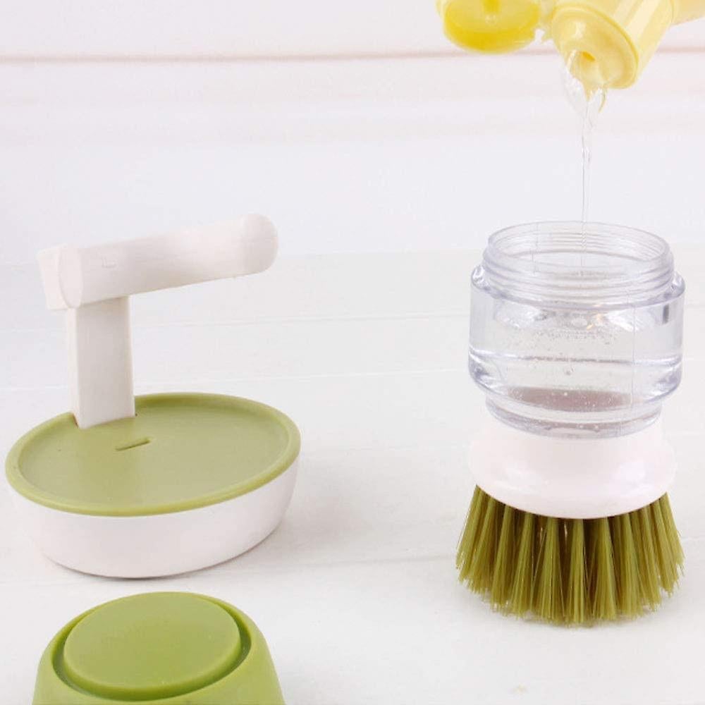 Palm Brush Upgraded,dish Brush Kitchen Soap Dispensing Brush With Storage Stand Dishes Mini Soap Liquid Brush For Kitchen Dish Pot Pan Sink - view 2