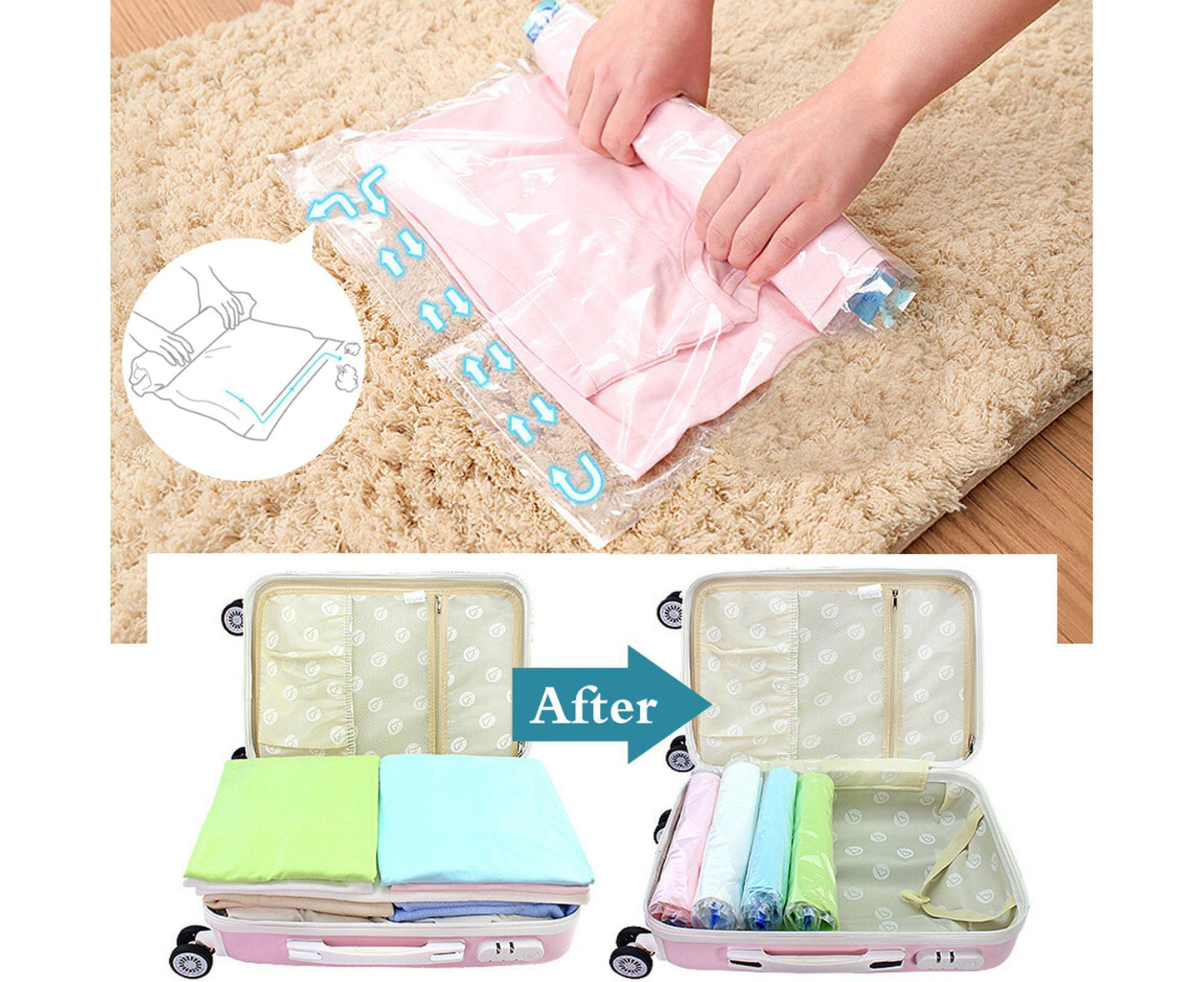 10Travel Compression Bags, Travel Essentials Vacuum Packing Space Saver Bags for Cruise Travel Accessories (10-Travel) - view 2