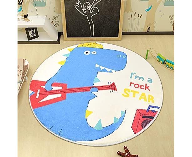 Babies Room Carpet 91cm Round Dinosaur Carpet Cute Bedroom Rug Boys Room Decor Non Slip Babies Rug Babies Play Mat - view 2