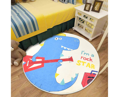 Babies Room Carpet 91cm Round Dinosaur Carpet Cute Bedroom Rug Boys Room Decor Non Slip Babies Rug Babies Play Mat - view 4