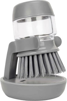 Soap Brush with Organizer, Kitchen Dish Brush Set for Cleaning Pots and Pans (Grey)