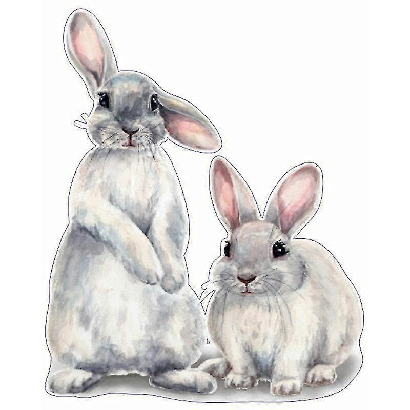 30x40cm Typography Wall Sticker Two Cute Rabbits babies Room