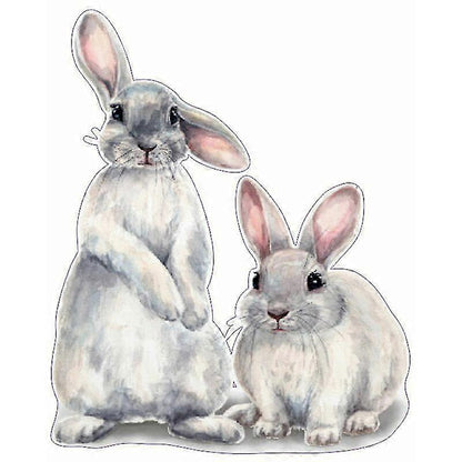 30x40cm Typography Wall Sticker Two Cute Rabbits babies Room