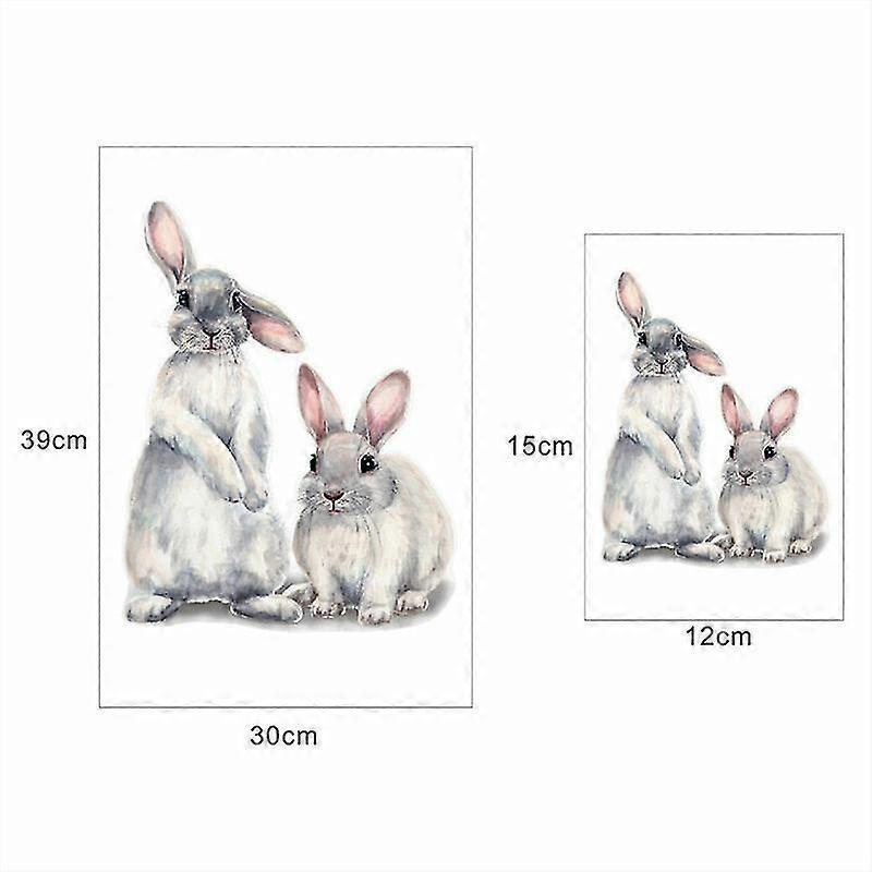 30x40cm Typography Wall Sticker Two Cute Rabbits babies Room - view 2