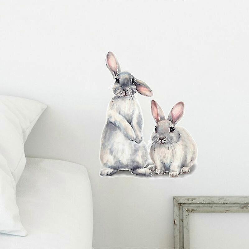 30x40cm Typography Wall Sticker Two Cute Rabbits babies Room - view 3