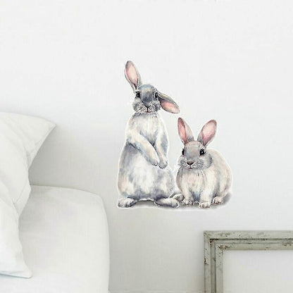 30x40cm Typography Wall Sticker Two Cute Rabbits babies Room - view 3