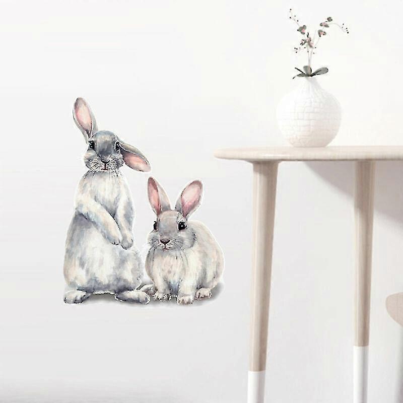 30x40cm Typography Wall Sticker Two Cute Rabbits babies Room - view 5