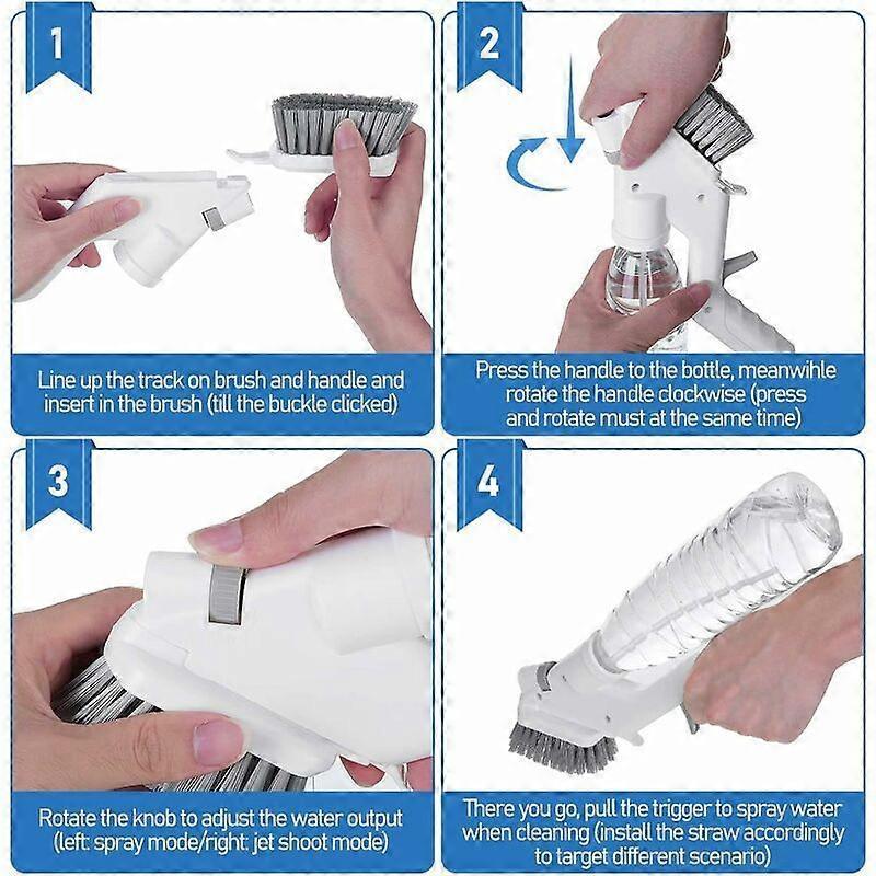 3-in-1 Floor & Glass Squeegee Brush, Bathroom Shower Cleaner with Heads - view 2