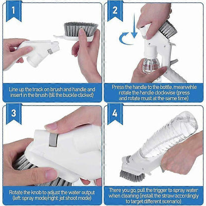 3-in-1 Floor & Glass Squeegee Brush, Bathroom Shower Cleaner with Heads - view 2