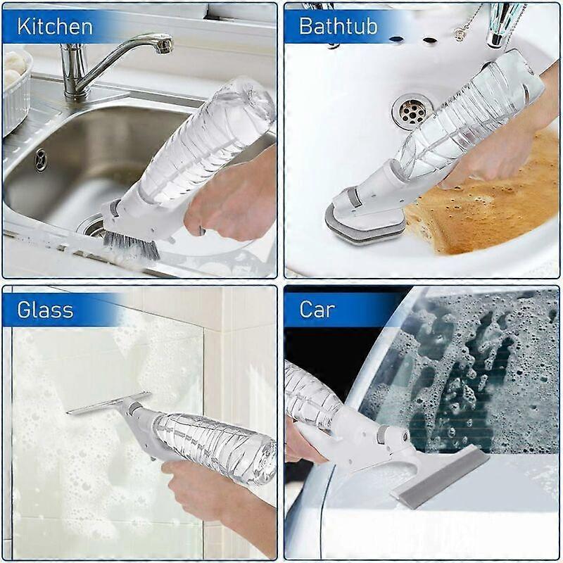 3-in-1 Floor & Glass Squeegee Brush, Bathroom Shower Cleaner with Heads - view 4