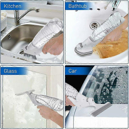 3-in-1 Floor & Glass Squeegee Brush, Bathroom Shower Cleaner with Heads - view 4