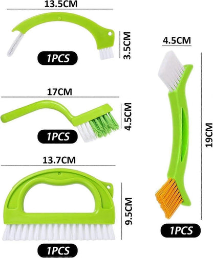 4pcs Household Cleaning Brush Set for Bathroom & Window Groove - view 2