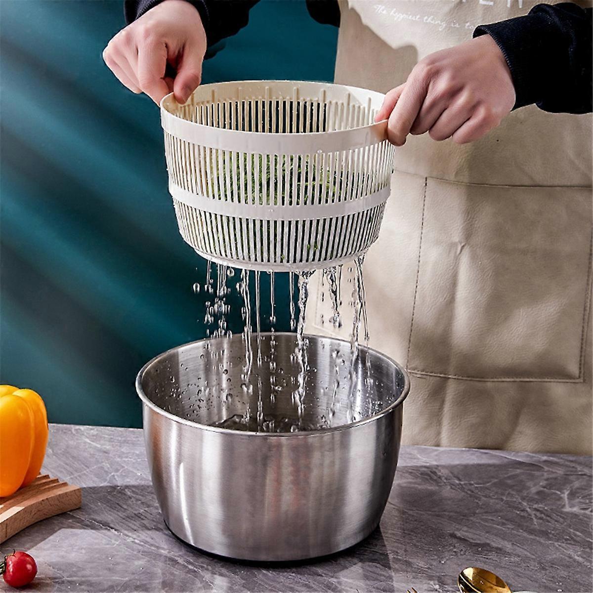 Salad Spinner Fruit and Vegetable Dryer with Milky Liner - view 3
