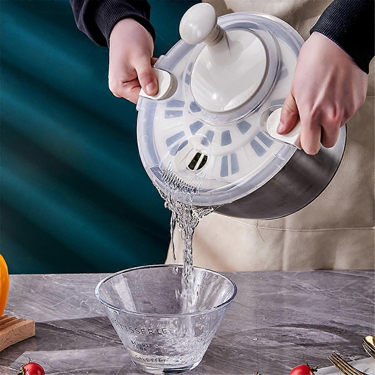 Salad Spinner Fruit and Vegetable Dryer with Milky Liner - view 4