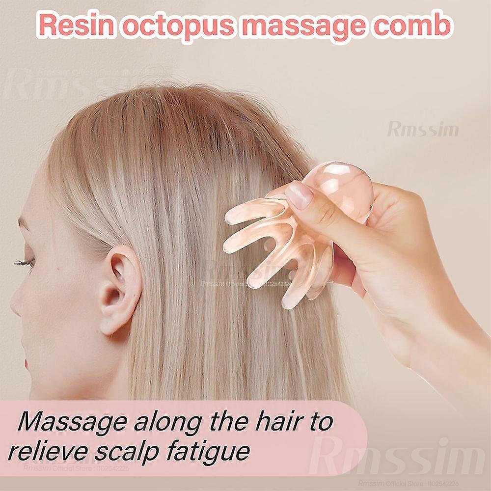 Resin Octopus-Style Scalp Guasha Massage Comb, Meridian Scraping Acupuncture SPA Tool - view 2