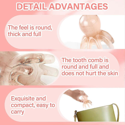 Resin Octopus-Style Scalp Guasha Massage Comb, Meridian Scraping Acupuncture SPA Tool - view 5