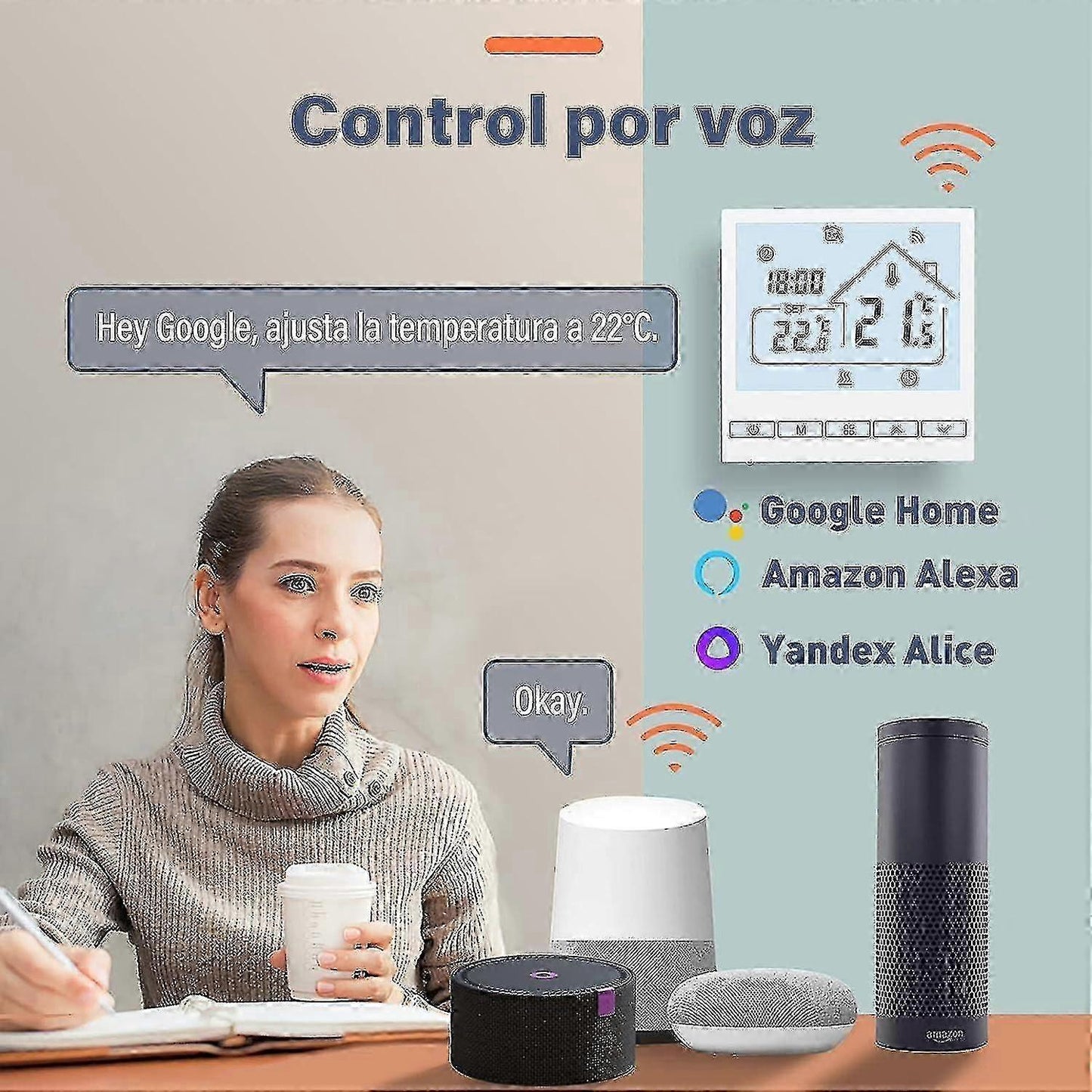 WiFi Smart Heating Thermostat 16A Wall Thermostat Compatible with Alexa Google Home - view 3
