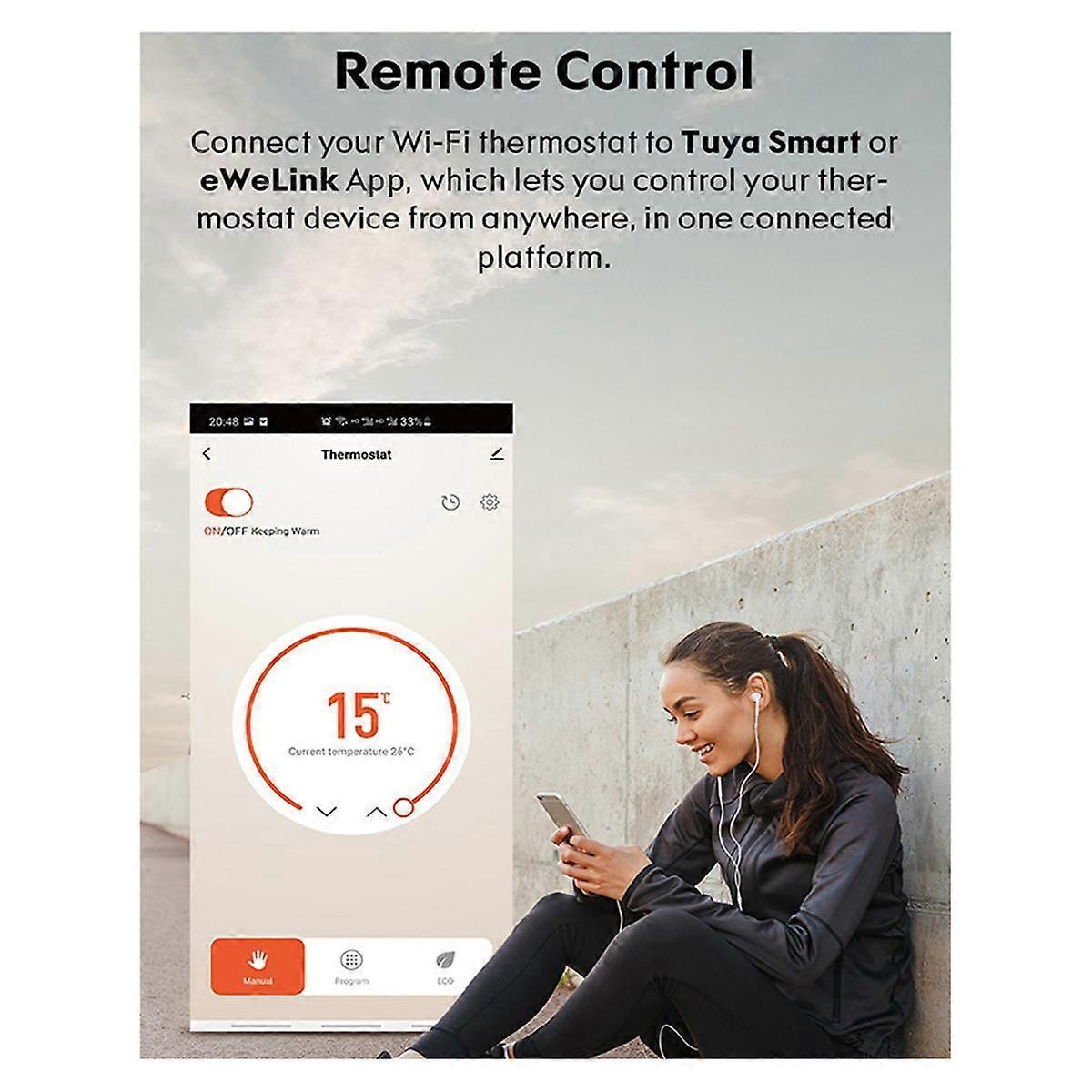 Smart Life WiFi Thermostat Controller for Water Gas Boiler 110V/220V Alexa Google Home - view 4