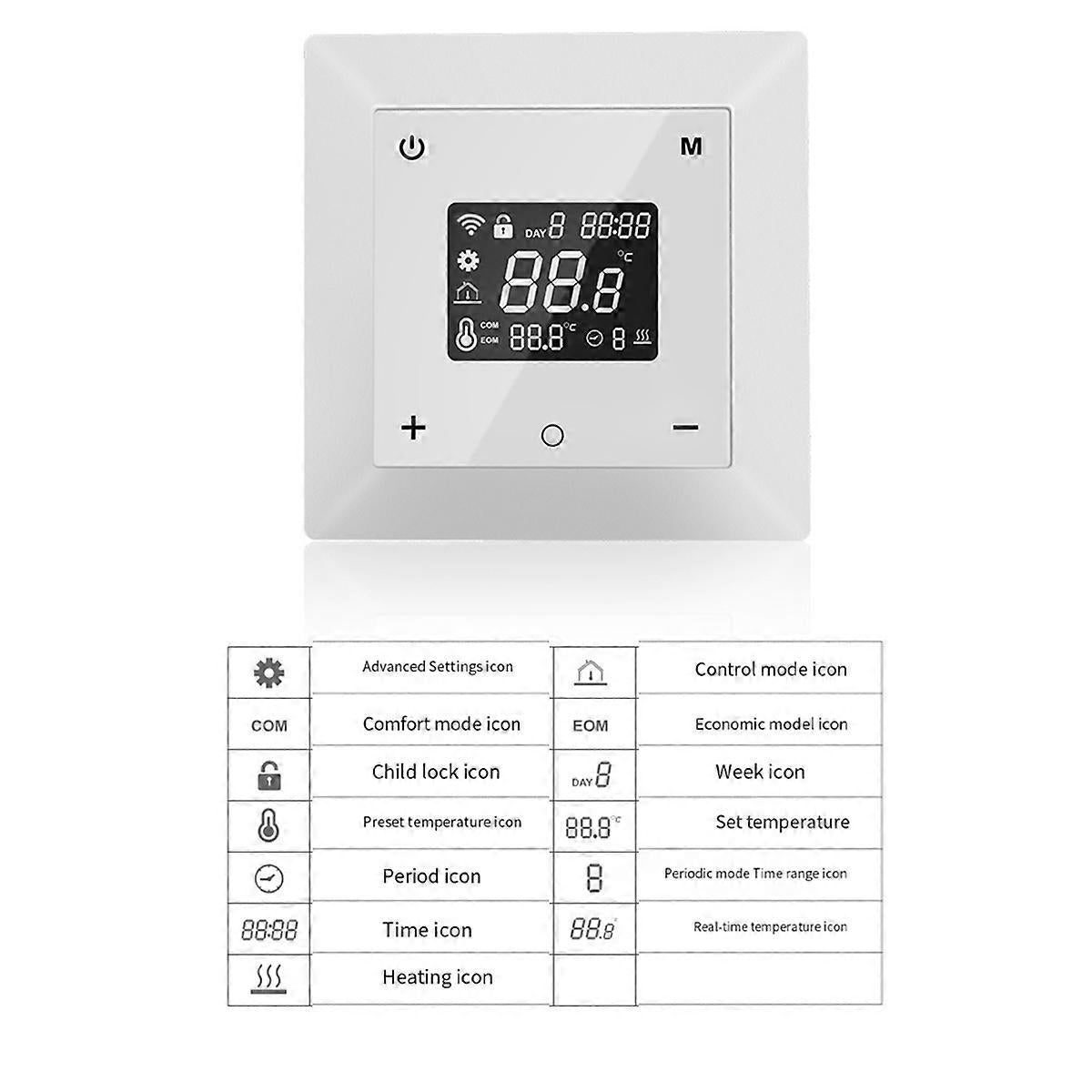 Smart WiFi Temperature Controller 16A LED Display Electric Underfloor Heating Thermostat - view 3