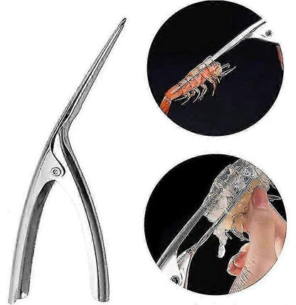 2pcs Stainless Steel Shrimp Cleaner & Deveiner - Wooden Handle, for Shrimp/Crayfish/Lobster - view 3
