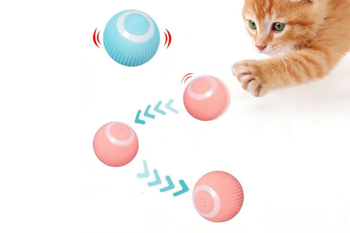 2PCS Interactive Smart Cat Toy Automatic Rolling Cat Ball Self-Moving Kitten Toys - view 2
