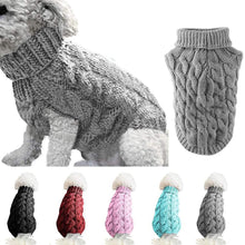 Pet Dog Sweater Pet Turtleneck Knitting Sweater Winter Warmer Clothes Pet Pullover Knitwear - Black - view 2