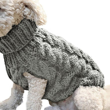 Pet Dog Sweater Pet Turtleneck Knitting Sweater Winter Warmer Clothes Pet Pullover Knitwear - Gray