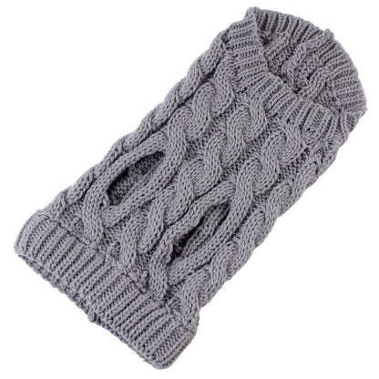 Pet Dog Sweater Pet Turtleneck Knitting Sweater Winter Warmer Clothes Pet Pullover Knitwear - Gray - view 4