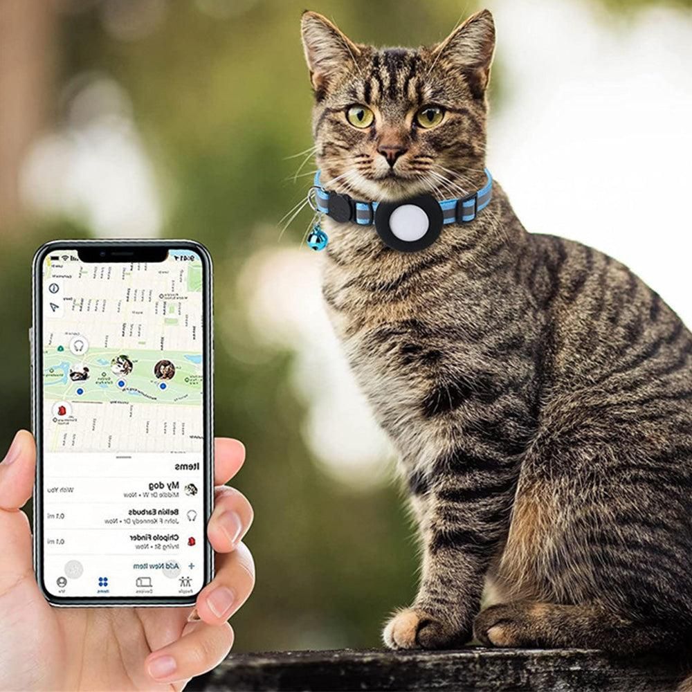 Reflective Cat Collar Compatible with Apple Airtag Adjustable Airtag Holder for Cat Dog Kitten Puppy - view 2