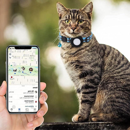 Reflective Cat Collar Compatible with Apple Airtag Adjustable Airtag Holder for Cat Dog Kitten Puppy - view 2