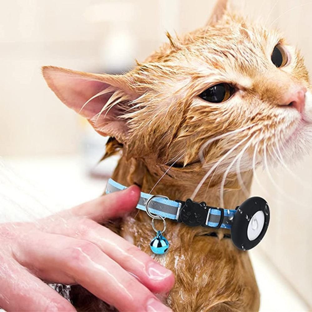 Reflective Cat Collar Compatible with Apple Airtag Adjustable Airtag Holder for Cat Dog Kitten Puppy - view 3