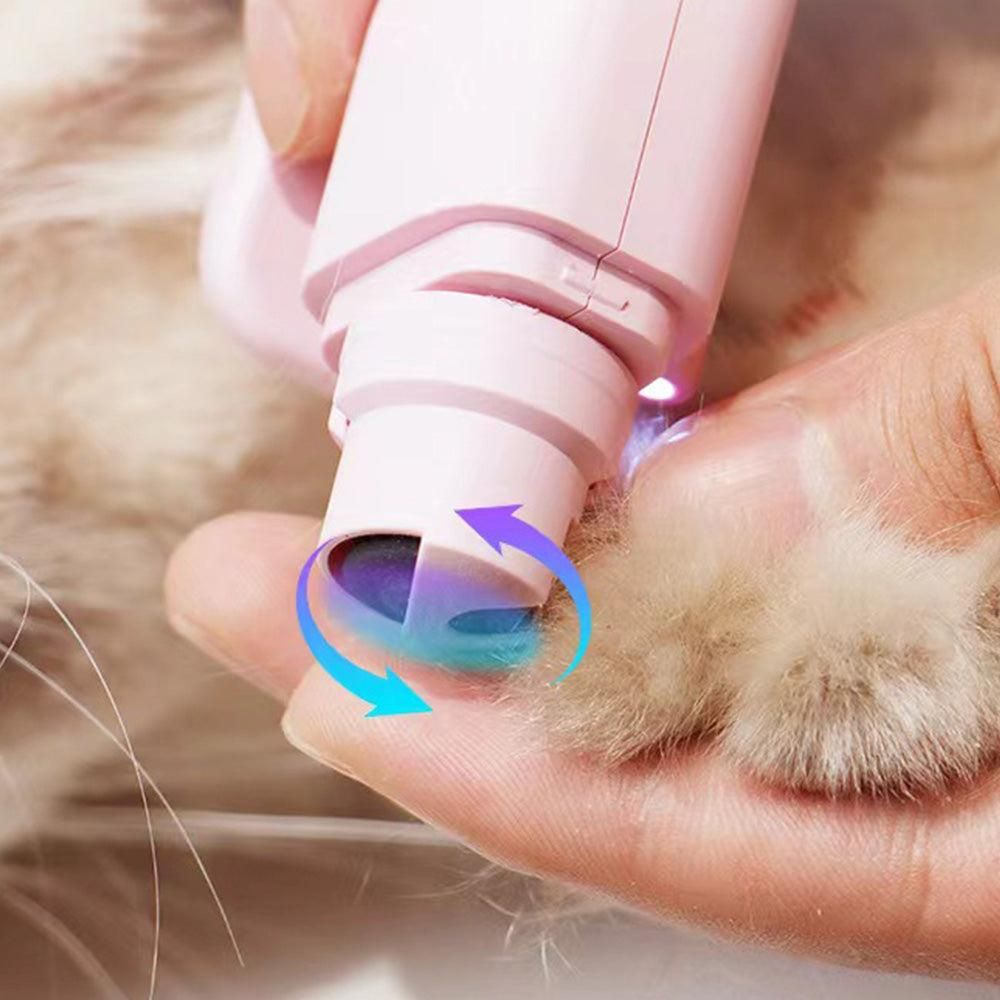 2-in-1 Pet Nail Grinder with LED Lights USB Rechargeable Dog Nail Clippers Cats Claw Trimmer Pink - view 2