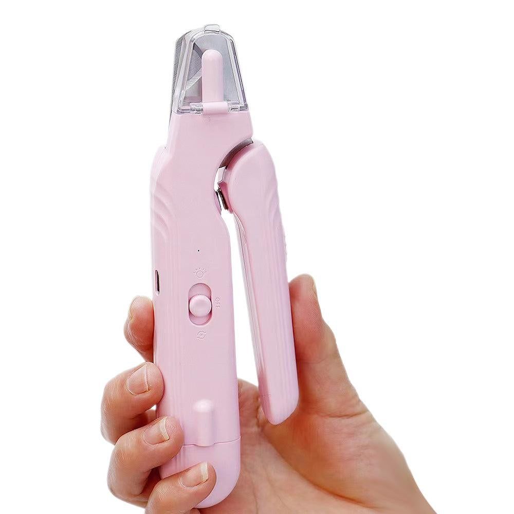 2-in-1 Pet Nail Grinder with LED Lights USB Rechargeable Dog Nail Clippers Cats Claw Trimmer Pink - view 3