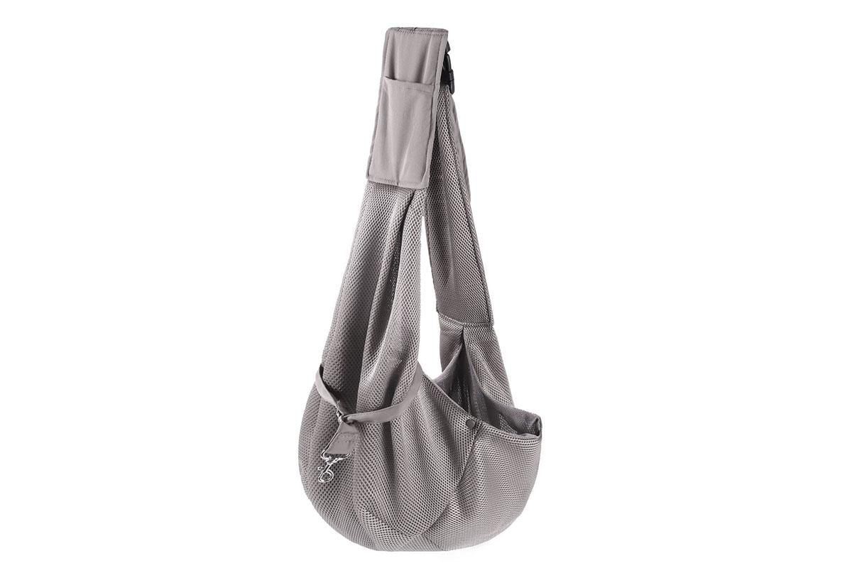 Breathable Dog Carrier Sling With Storage Pocket Pet Carrier Shoulder Pouch For Outdoor Travel -Gray - view 2