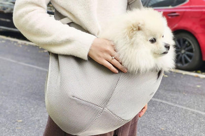 Breathable Dog Carrier Sling With Storage Pocket Pet Carrier Shoulder Pouch For Outdoor Travel -Gray - view 4