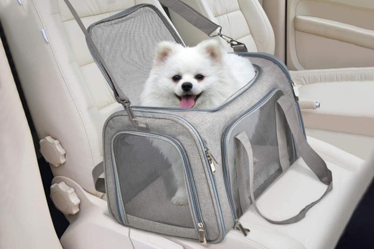 Portable Travel Bag Soft Crate Cage Cat Bag Animal Carriers for Pets -Grey - view 3
