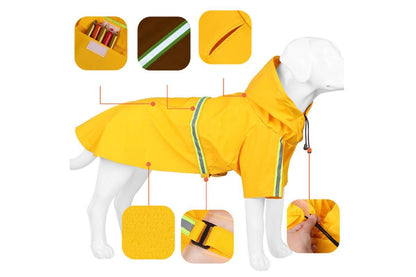 Pet Raincoat Outdoor Waterproof Dog Poncho for Small and Medium Dogs - Orange - view 4