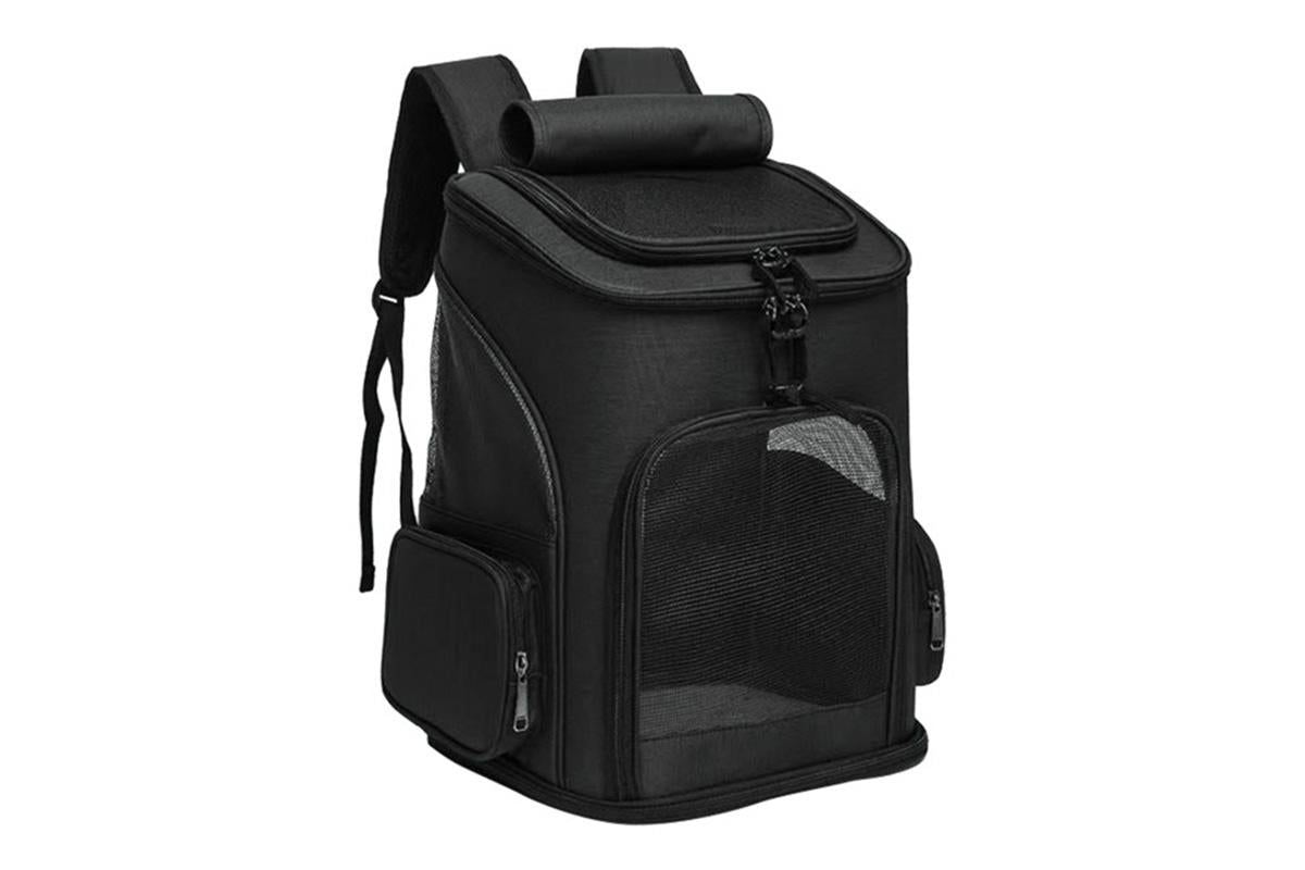 Expandable Large Cat Backpack Carrier for Small Pets - Black - view 3