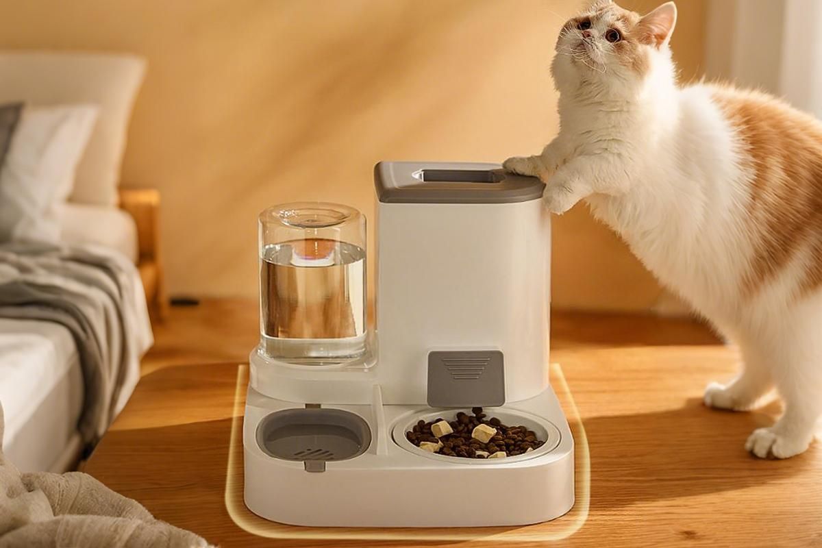 2 in 1 Automatic Cat Feeder and Waterer Ceramic Pet Bowl for Cats and Small Dogs - view 7