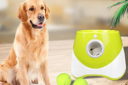 Dog Ball Launcher Thrower Automatic Tennis Fetch Throwing Machine with 3 Balls -Light Green - view 3