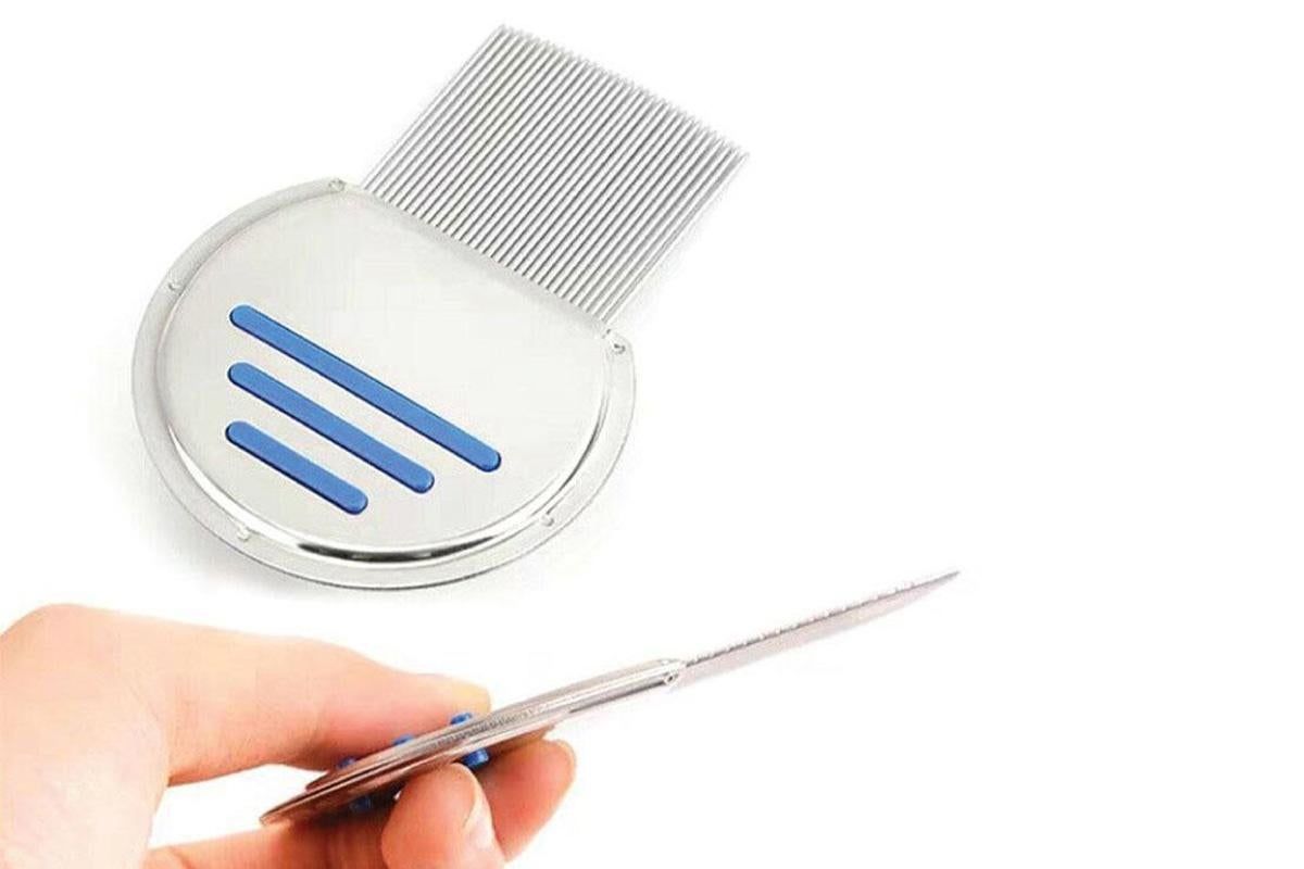 Stainless Steel Pet Flea Comb Fine Tooth Grooming Tool for Dogs Cats - Blue - view 3