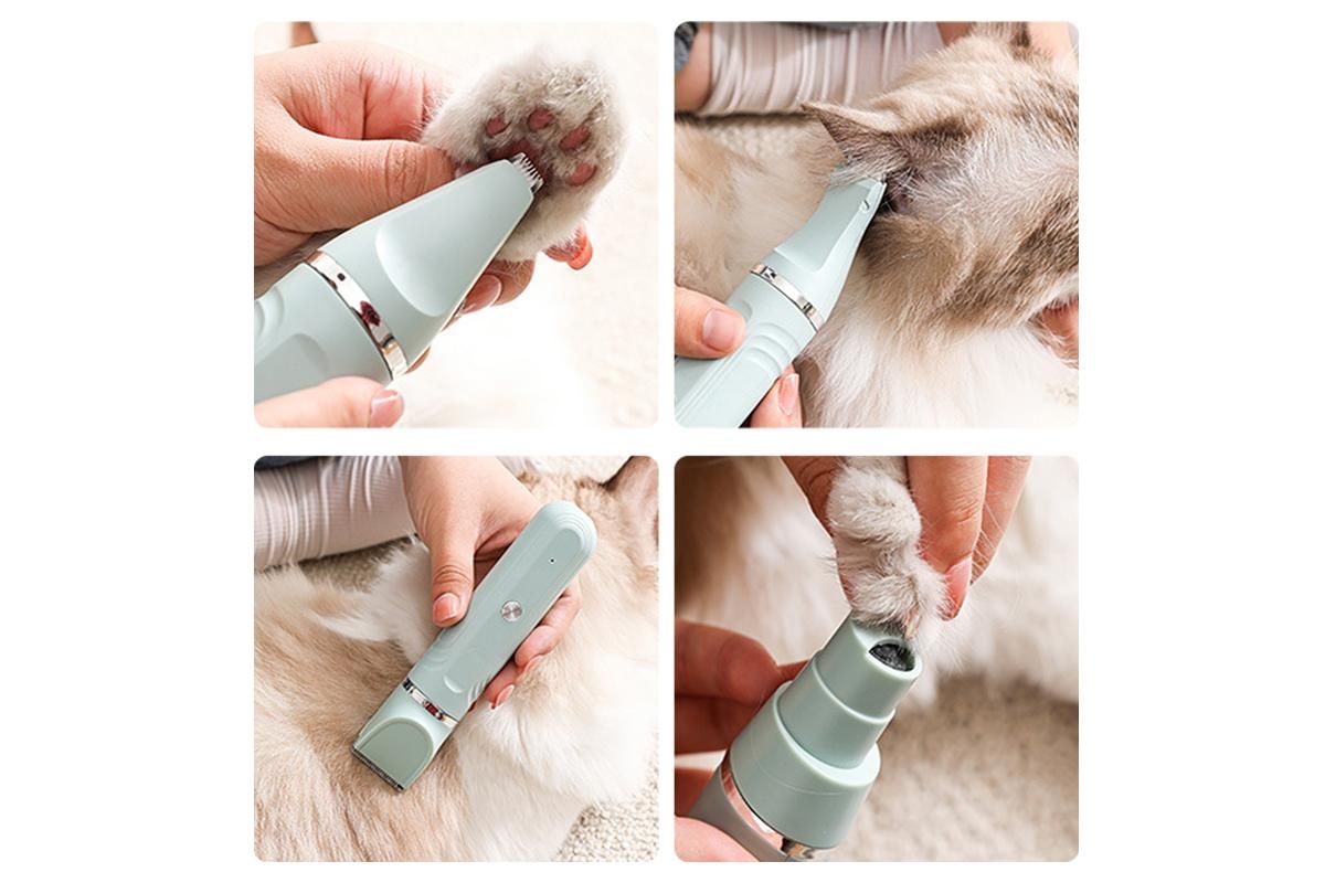 4-in-1 Dog Clipper Dog Grooming Kit with 4 Blade Heads -Green - view 3