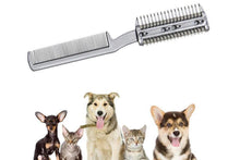 Two Sided Pet Grooming Comb with Razor for Dog Cat Fur Trimming and Thinning