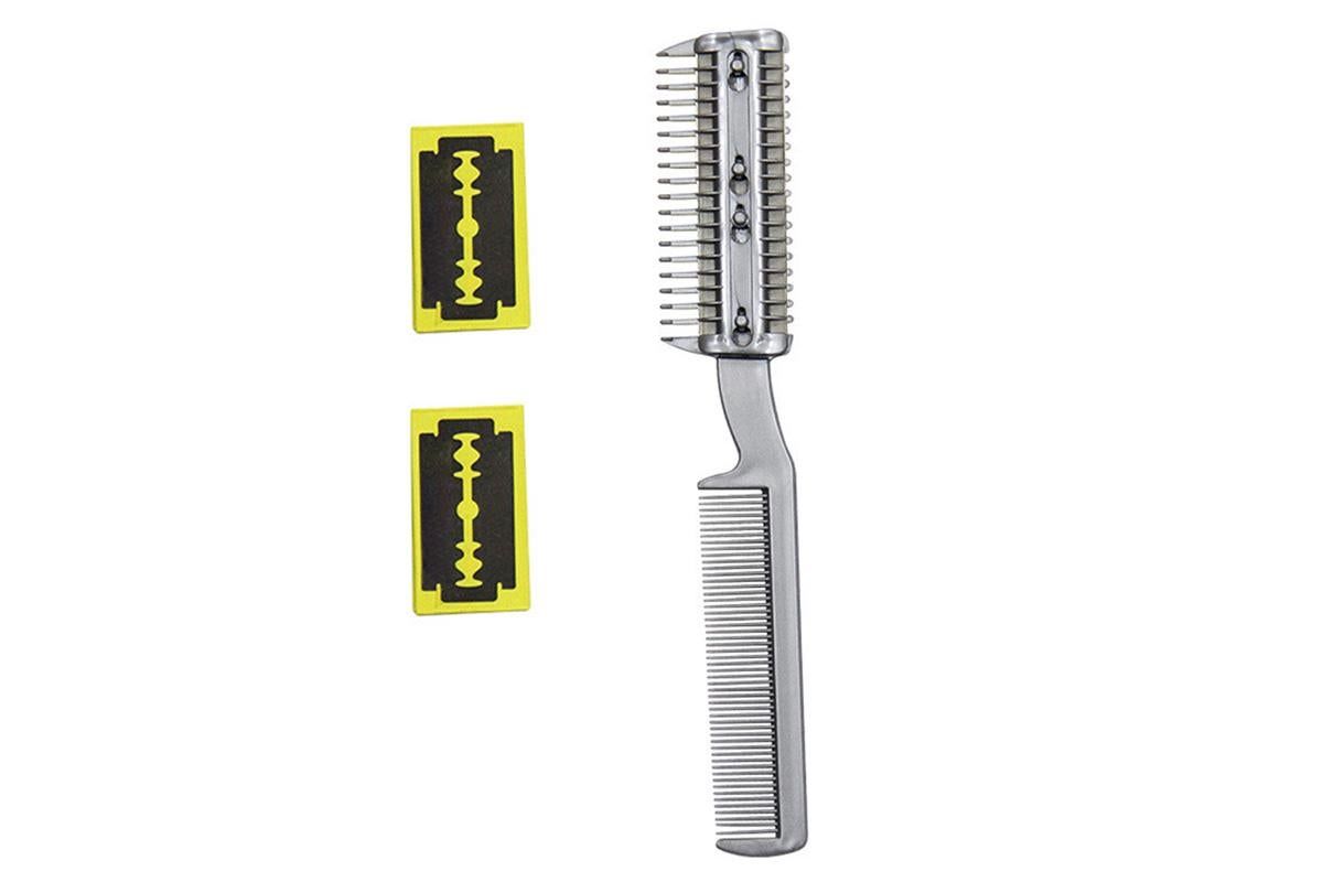 Two Sided Pet Grooming Comb with Razor for Dog Cat Fur Trimming and Thinning - view 3
