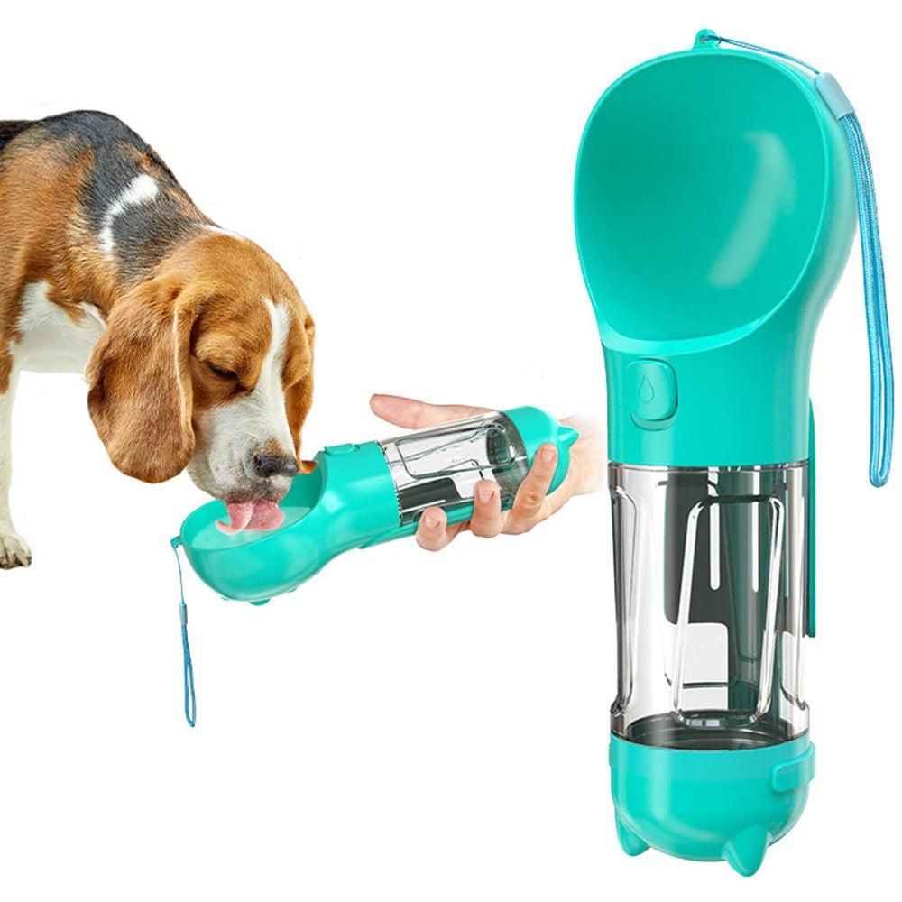 4 in 1 Pet Feeder Dog Cat Puppy Water Bottle Cup Travel Pooper Scooper Outdoor Blue 300ml - view 2