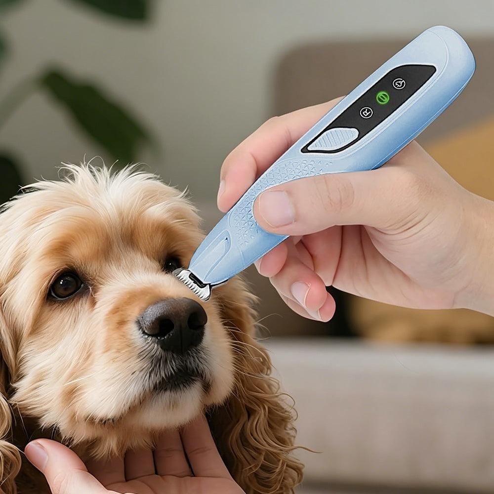 Pet Hair Trimmer Electric Clipper Rechargeable with LED Light for Pets Blue - view 5