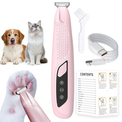 Pet Hair Trimmer Electric Clipper Rechargeable with LED Light for Pets Blue - view 6
