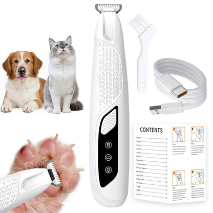 Pet Hair Trimmer Electric Clipper Rechargeable with LED Light for Pets Blue - view 7