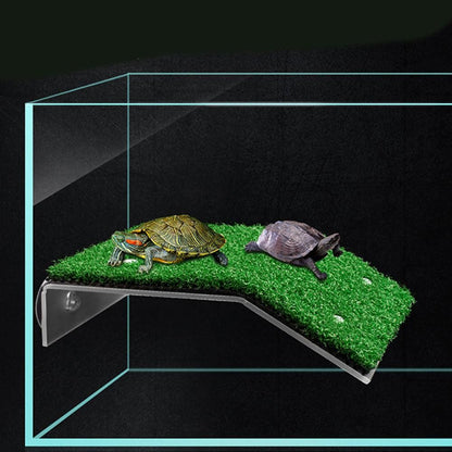 Turtle Basking Platform Simulation Grass Turtle Ramp for Fish Tank Aquarium - S - view 3